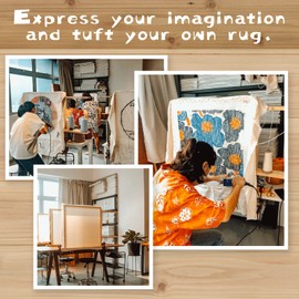 Jangker Tufting Frame for Rug Making - Large 27.5'' Rug Making Kit with Carpet Tack Strip