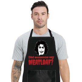 WZMPA Rocky Show Kitchen Apron Horror Movie Themed Gifts Did Someone Say Meatloaf Apron For Cooking Baking Grilling (MEATLOAF Apron)