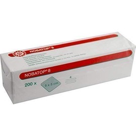 NOBATOP 8 Vliesstoffkompressen 200 Stück Kompressen 4-fach (5,0 x 5,0 cm)