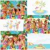Tropical Luau Party Photo Booth Props Decoration, Hawaiian Themed Pool