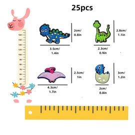 LIANRISES Pack of 25 Shoe Jewellery Pins Dinosaur Animals, Rubber