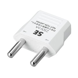 Yazawa KP6-WH Power Supply Conversion Plug (A Type to SE Type), Can Be Used for Japanese Electrical Products Overseas