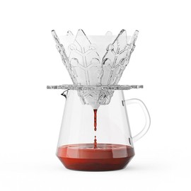 Detachable Cute Snowflake Style Pour Over Coffee Filter, Foldable Portable Filtration for Coffee,Coffee Dripper for Home Office Travel (Classic Transparent)