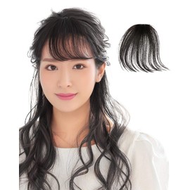 AQUADOLL pp001NBKJ Wig, Bangs Wig, Natural Fringe, Bangs, 100% Human Hair, Point Wig, One Size Fits Most, Natural Black