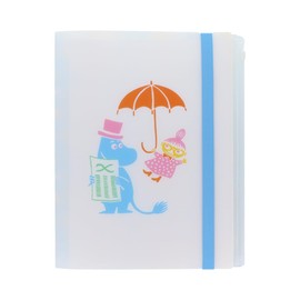 Sunstar Stationery PLAY S2173026 Moomin Clear File, 5 Pockets, Zipper Pocket, Includes Band, 80th Design