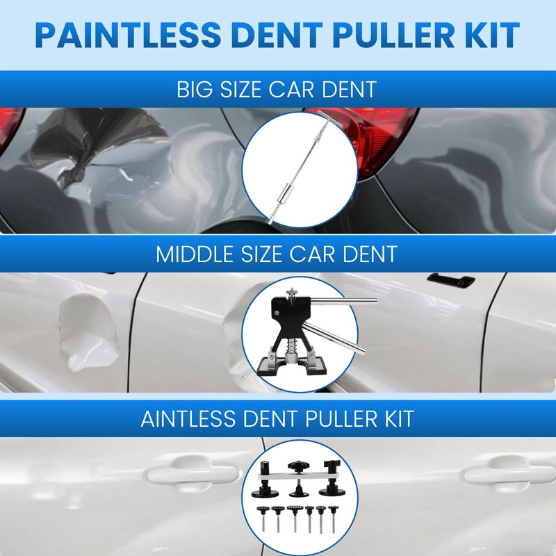 lootaan Paintless Dent Repair Kit, 154PCS Dent Puller kit,Dent Removal