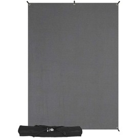 Westcott X-Drop Wrinkle-Resistant Photography Backdrop - Neutral Gray Kit (5' x 7') Quick Assemble, Portable Background for Portraits and Headshots