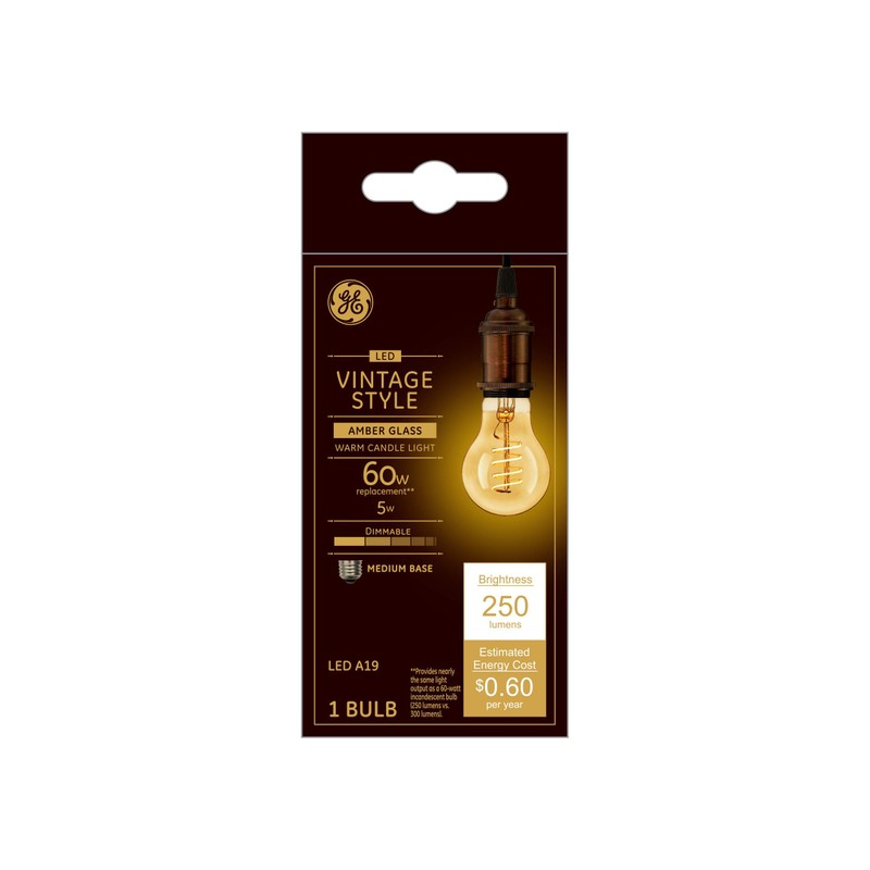 GE Lighting VintaStyle LED Light Bulbs, 5 Watts (60 Watt