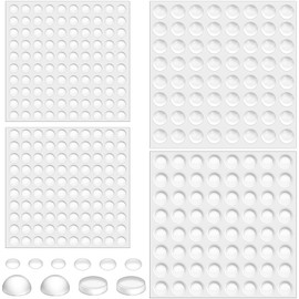 Poeland 328 Pieces Noise Reducing Stickers, 4 Sizes Furniture Slides, Rubber Feet for Cabinet Doors, Drawers, Glass