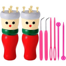 BESSVWELL 2Pack French Knitting Doll, French Knitting Kit Knitting Dolly, Knitting Set Beginners French Knitting for Kids Adults to Learn to Make Bracelets Necklaces Decorations