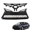 labwork Glossy Black Front Bumper Grille Upper and Lower 2PCS