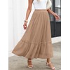 ANRABESS Maxi Skirts for Women Tulle Long Tiered Elastic High