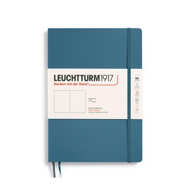 LEUCHTTURM1917 365636 Notebook Composition (B5), Soft Cover, 123 Numbered Pages, Stone Blue, Blank