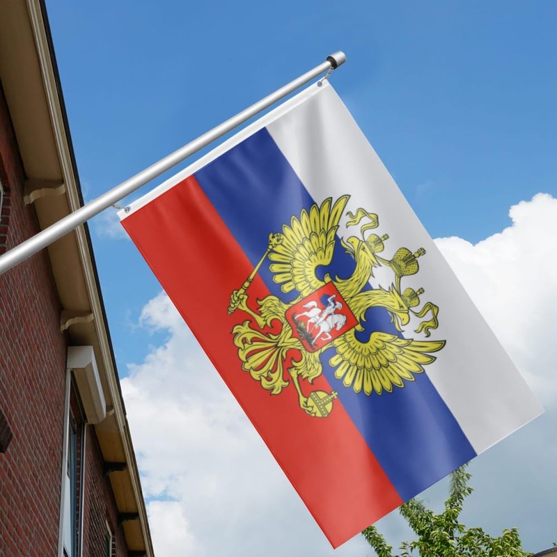 Masquita Double Sided Russia with Eagle Flag 2x3FT,220D Heavy Polyester