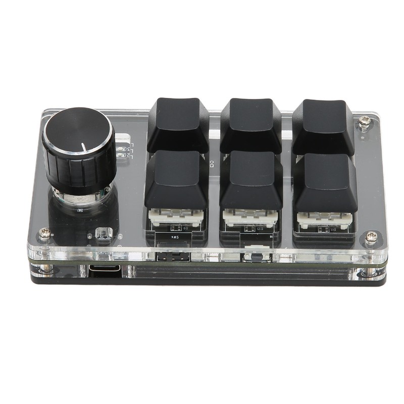 Mechanical Gaming Keypad 6 Keys 1 Knob Small USB Wireless