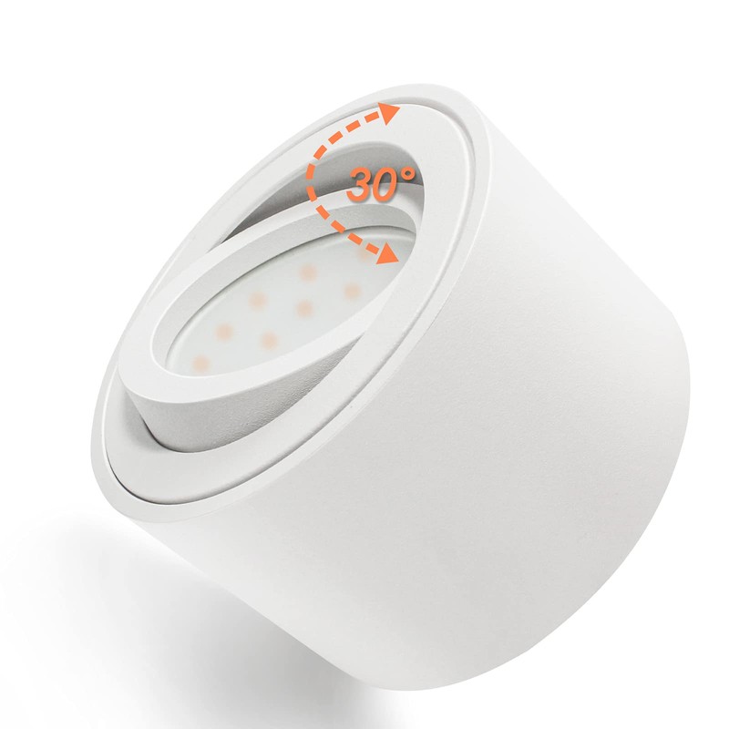 KYOTECH LED Surface-Mounted Spotlight, Flat, Swivelling, Surface-Mounted Spotlight, Including 5