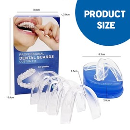 4 Pack Knirscherschiene für Nacht, Zahnschiene Mundschutz Set, Aufbissschiene für Nacht, Benutzt für Reduziert Zahnschiene Knirschen, Effektiv Schnarchstopper Beisschiene Zähne, Verbessert den Schlaf