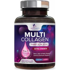 Multi Collagen Supplement for Women & Men - Type I, II, III, V, X Multi Collagen