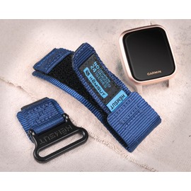 SMITHA Compatible for Garmin Watch Band Venu/Venu Sq/Venu Sq Music/Venu 2/Venu 3 Quick Release Pins, Super Rugged Nylon Sports Strap With Woven Loop Design, 20mm Replacement Strap