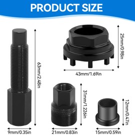 UNIANE Bicycle Crank Puller, Crank Remover, Bicycle Crank Puller, Bicycle Lock Ring Tool, 42 mm, Bicycle Bottom Bracket Tool with 8-Level Inner Bearing Shells for Many Bicycle Types