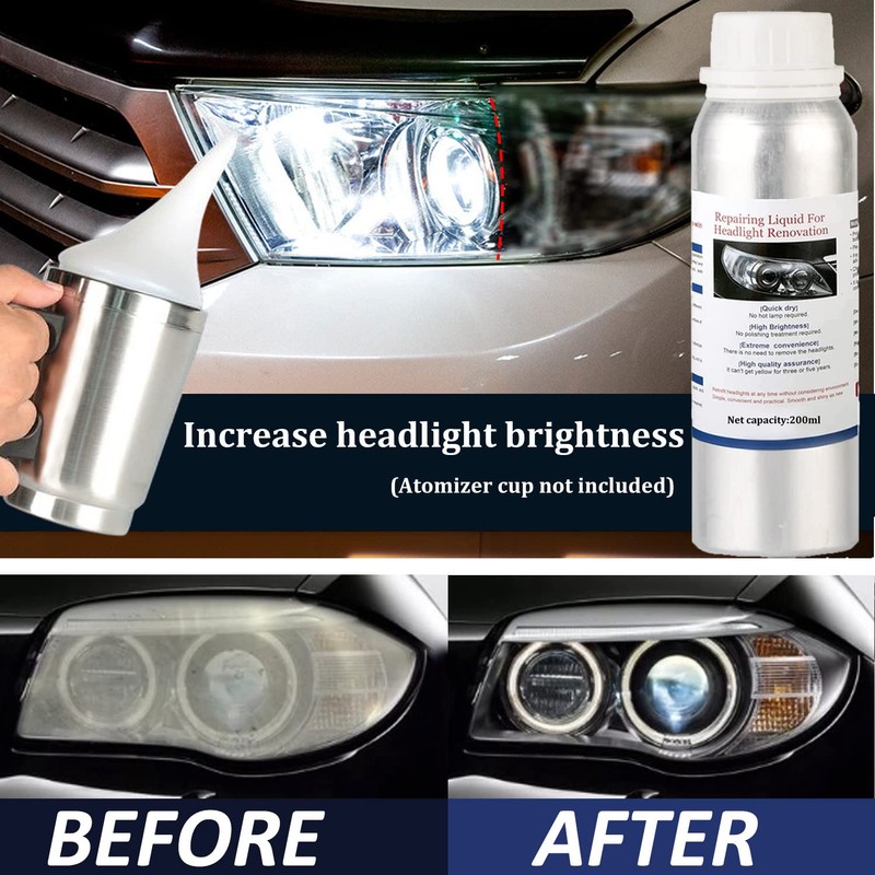 200ML Car Headlight Restoration Fluid,Car Headlight Polishing Repair Fluid to