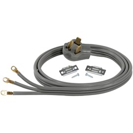 Certified Appliance Accessories 30-Amp Appliance Power Cord, 3 Prong Dryer Cord, 3 Wires with Eyelet Connectors, 6 Feet, Copper Wire