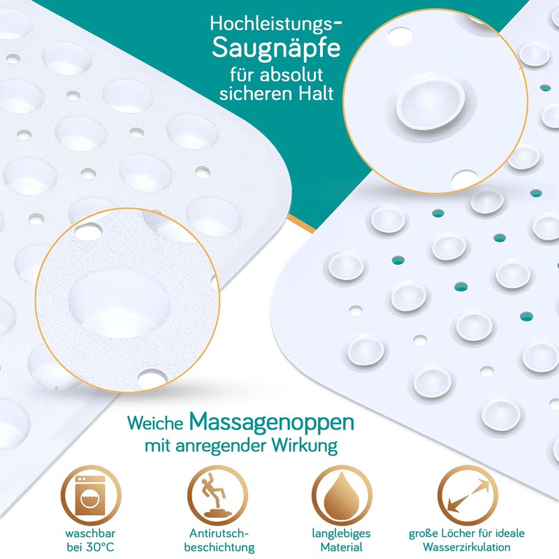 Delluxia Shower Mat Non-Slip 53 x 53 cm Including 2