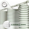 Sage Green Shower Curtain for Bathroom Stripe Tassel Shower Curtain