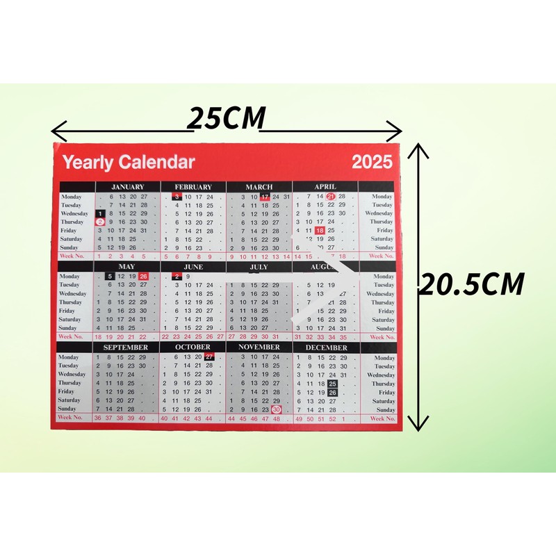 2025 Freestanding Desktop yearly Planner