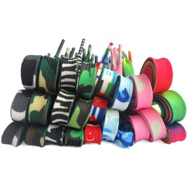 8 Pairs Children Adults Rainbow Shoelace Multi-Colors Flat Shoelaces for Sneakers (45 inch)