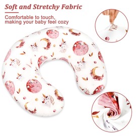 Jundetye Baby Nursing Pillow Cover, Removeable Breastfeeding Pillow Slipcover, Nursing Pillow Case for Newborn Boys Girls, Soft Fabric Fits Snug On Infant, Washable & Breathable, Moon Star