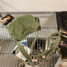 Boziee Small Women's Shoulder Bag Men's Shoulder Bag Canvas Leisure Crossbody Bag for Everyday and Travel, Green