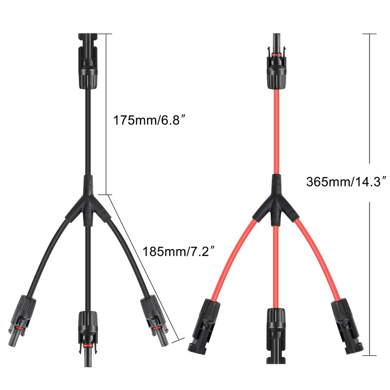TCEUMIK Solar Connectors Y Branch Parallel Adapter 1 to 3