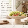 Natural Travertine Fruit Bowl for Kitchen Counter 10.2"