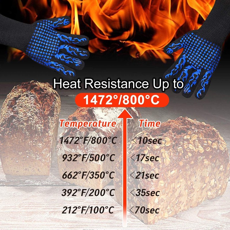 Wetest Premium 1 Pair Extreme Heat Resistant Oven Gloves for
