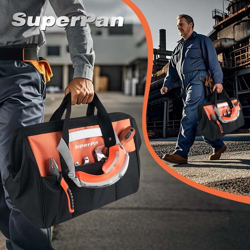 15-Inch Heavy Duty Tool Bag, Portable Empty Tool Box Organizer