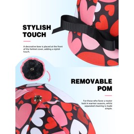 Harrison Howard Equestrian Riding Helmet Cover with Cute Bow Cover ONLY, Helmet NOT Included -Cute Hearts