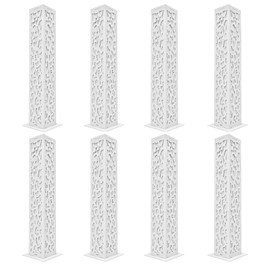 8Pcs White Tall Roman Column, Wedding Carved Pillar Decoration Flower Stands Wedding Flower Column Set with LED Lights for Party Christmas Birthday Home Decoration