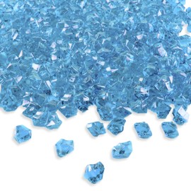 Super Z Outlet Acrylic Color Ice Rock Crystals Treasure Gems for Table Scatters, Vase Fillers, Event, Wedding, Birthday Decoration Favor, Arts & Crafts (385 Pieces) (Blue)