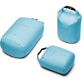Bee Nesting Ultralight Dry Bag Set for Backpacking, Waterproof Dry Sack for Camping, Hiking, Motorcycle, Lightweight Stuff Sack Set of 3 Pack(2L+4L+8L), Blue