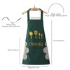 DILLMAN Women Kitchen Apron with Hand Wipe Pockets，Big Pocket,Hand-wiping, Waterproof