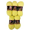 500 g Seta Lux Wool, 5 x 100 g Silky Touch Knitting Yarn 100% Exoline Silky Super Soft (Yellow 205-19)