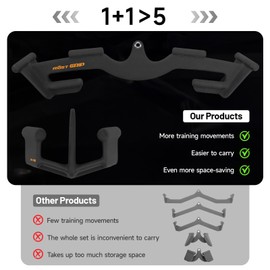 MOST GRIP LAT Pull Down Bars Set, Triangular Stability LAT Pulldown Attachments with 8 Ergonomic Handles for Whole Back Training, Non-Slip Cable Machine Attachment for Gym Home Workout