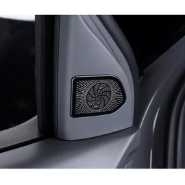FUEISOF Stainless Steel A-pillar Audio Speaker Frame Cover for Kia EV3 2025 Pack of 2 (Black)