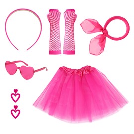 Meleager 90s Vintage Accessories Women, 80s Net Gloves Accessories, Tulle Skirt Tutu Skirt for Carnival, Fancy Dress, Neon Parties