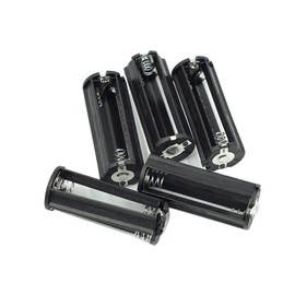 Hxchen 3 x 1.5V AAA Series Connection Plastic Black Cylinder Battery Storage Holder Case Adapter Black - (5 Pcs)