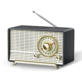 YOWGUIF AM FM Radio Classic Retro Wood Table Radio Bluetooth Speakers Radios Plug-in Wall with Rotary Knob Great for Home, Office