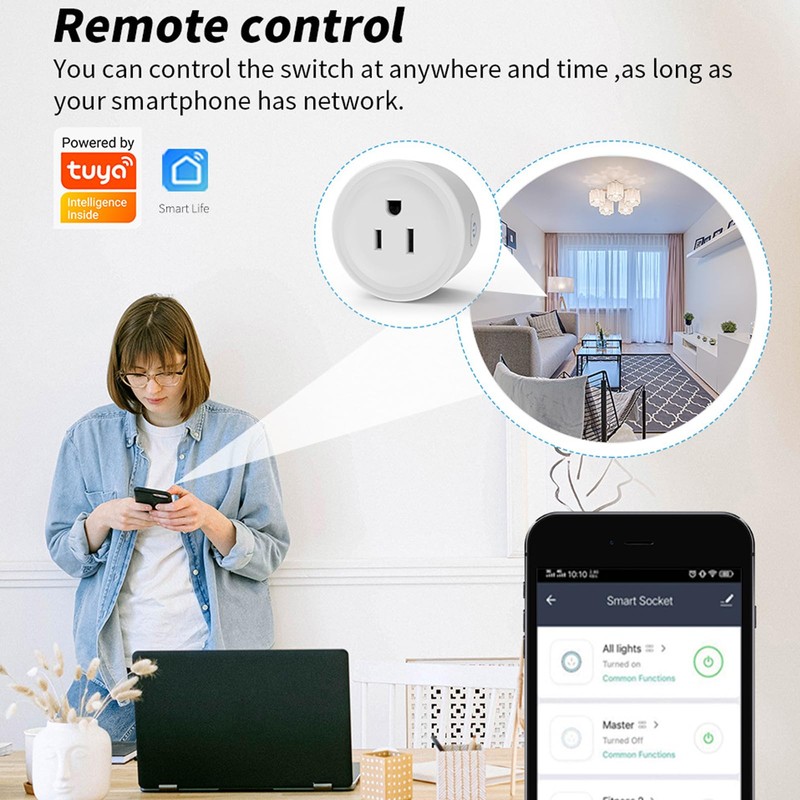 Mengshen 4 Pack WiFi Smart Plug Mini Outlet Socket with