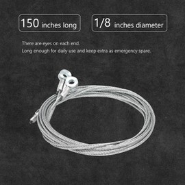 scottchen PRO 150"(12.5ft) Enclosed Trailer Replacement Cable Wire, Enclosed Cargo Trailer Ramp Door 12.5’, Steel Rear Ramp Door Wires for Loading Ramps-2 Pack