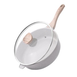 Kordisen Nonstick Ceramic Deep Frying Pan, 11 Inch Non Toxic Skillet with Lid, Healthy Jumbo Cooker, Saute Pan for Cooking, Induction Cookware, PFOA & PFAS Free